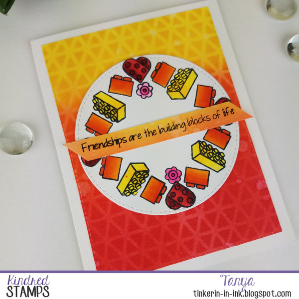 Building Blocks with Spaceship Paneling and Wreath Stamping