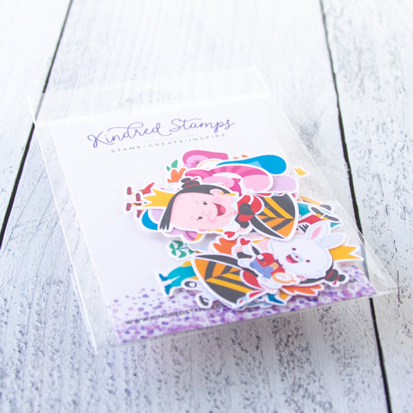 Curiouser & Curiouser Colored Die Cut Ephemera