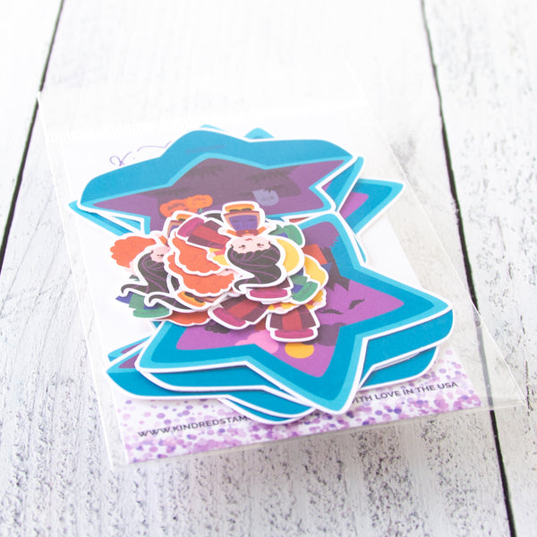 Pocket Witches Colored Die Cut Ephemera