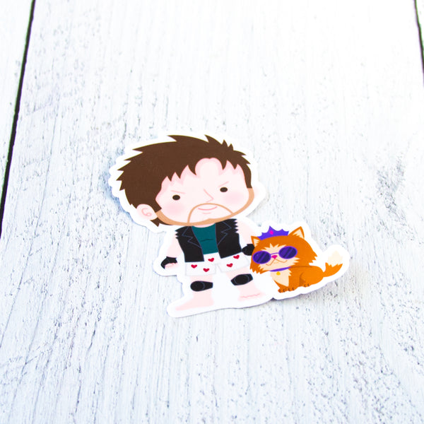 Fighter and Cat Decal