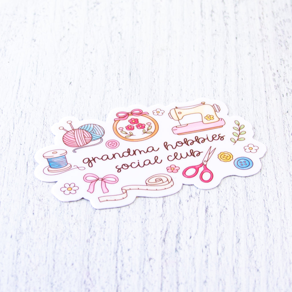 Grandma Hobbies Social Club Decal