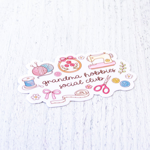 Grandma Hobbies Social Club Decal