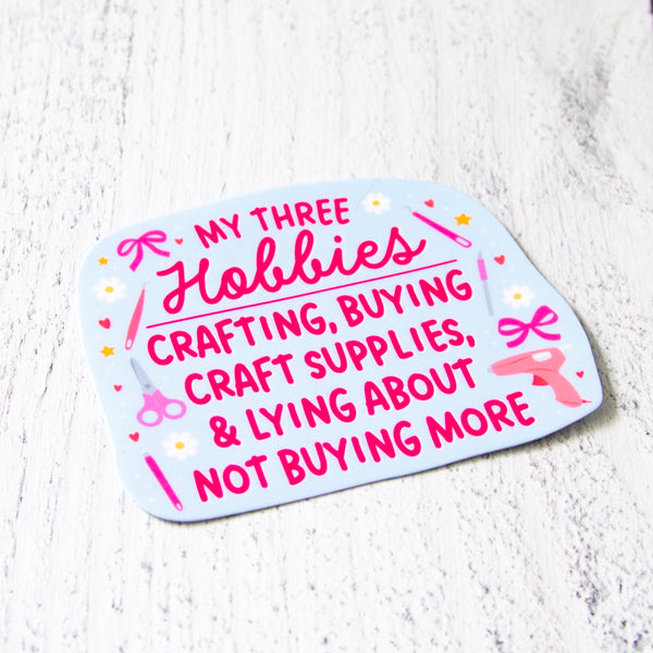 Three Crafting Hobbies Decal