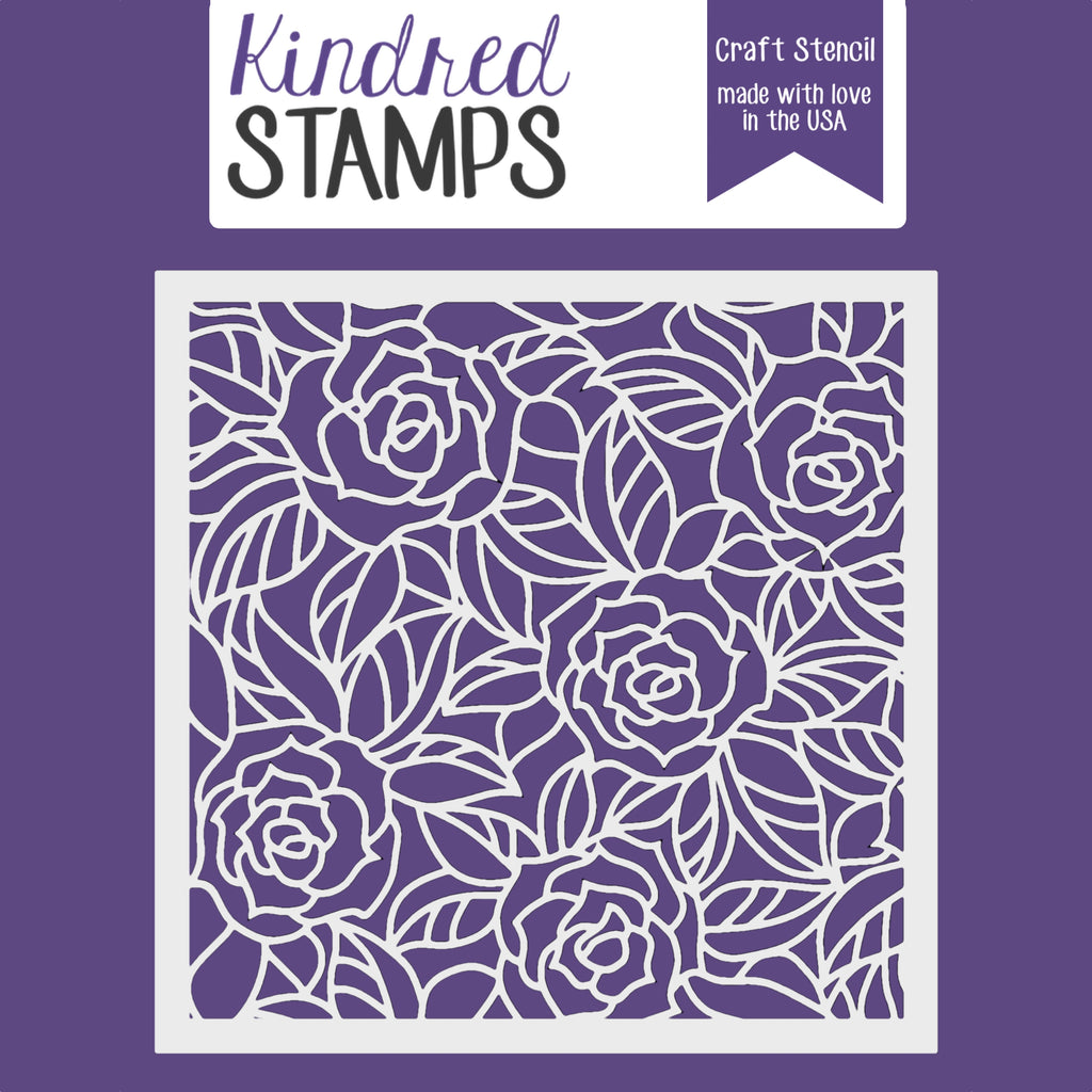 Stained Glass Roses Stencil